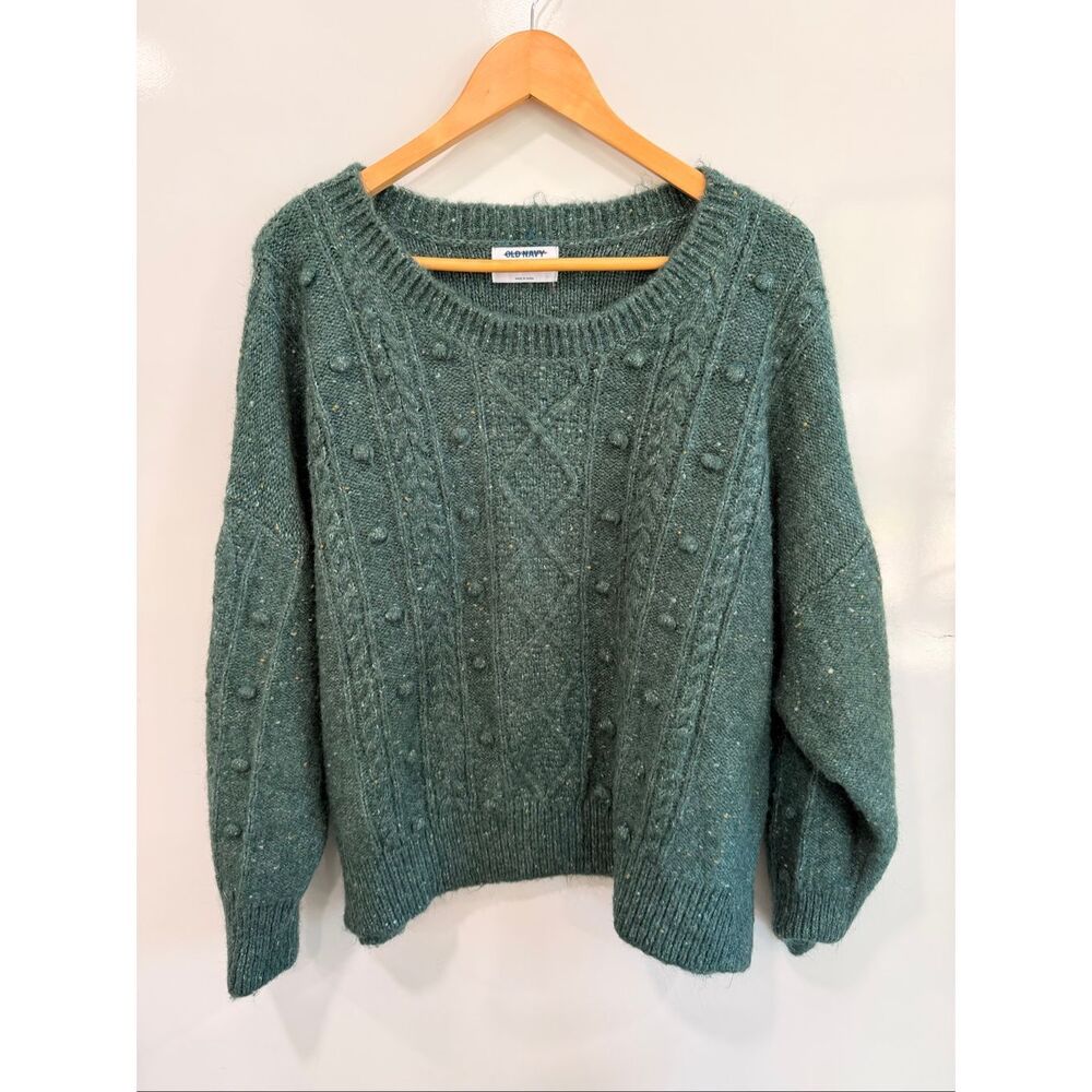Old Navy Green Cable Knit Bobble‎ Sweater XXL